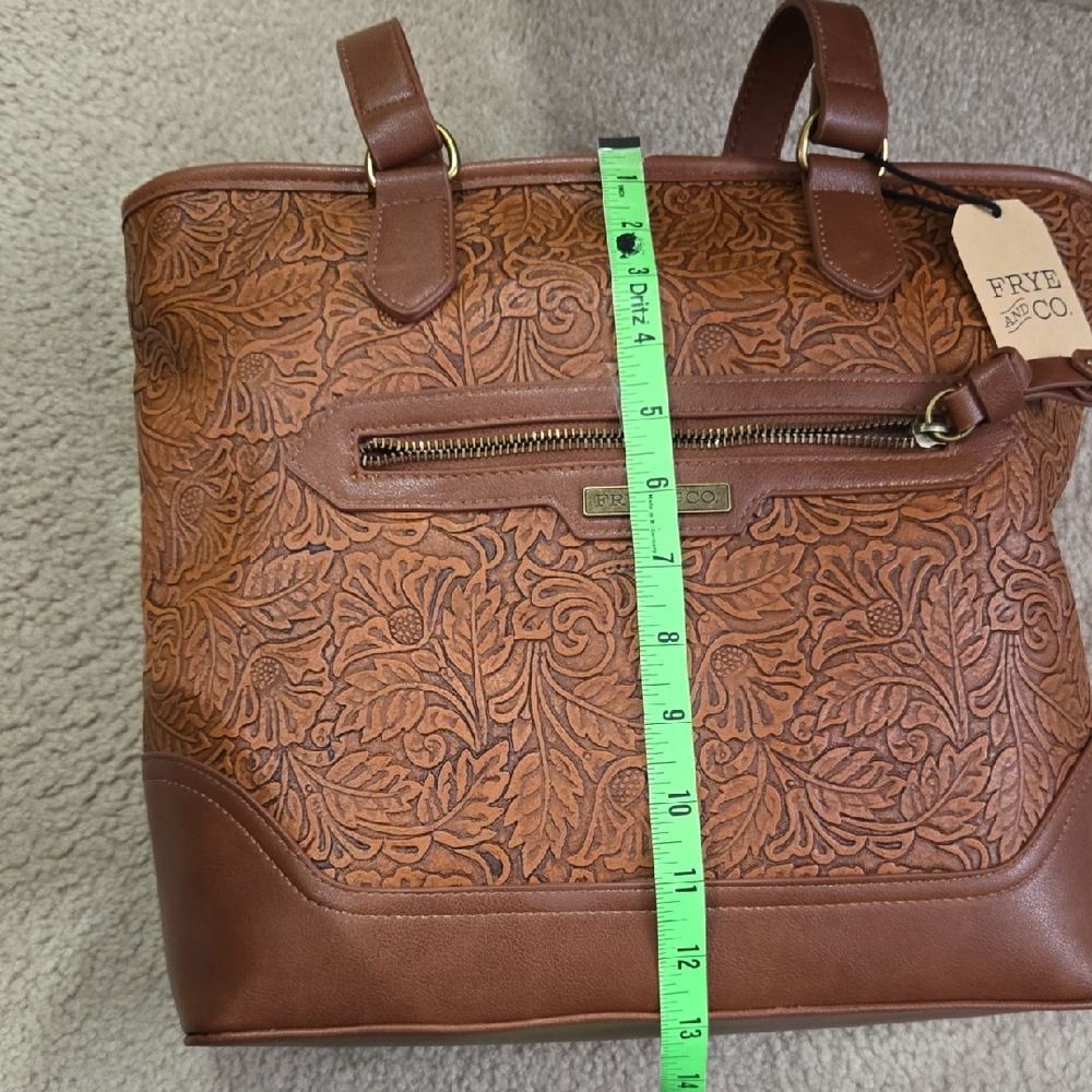 FRYE AND CO. Brown Embossed Shoulder Bag - Picture 12 of 16